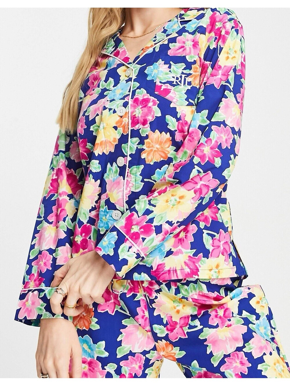 Lauren Ralph Lauren Sz Small Pajama Set Women’s Multicolor Floral 2 Piece Pants